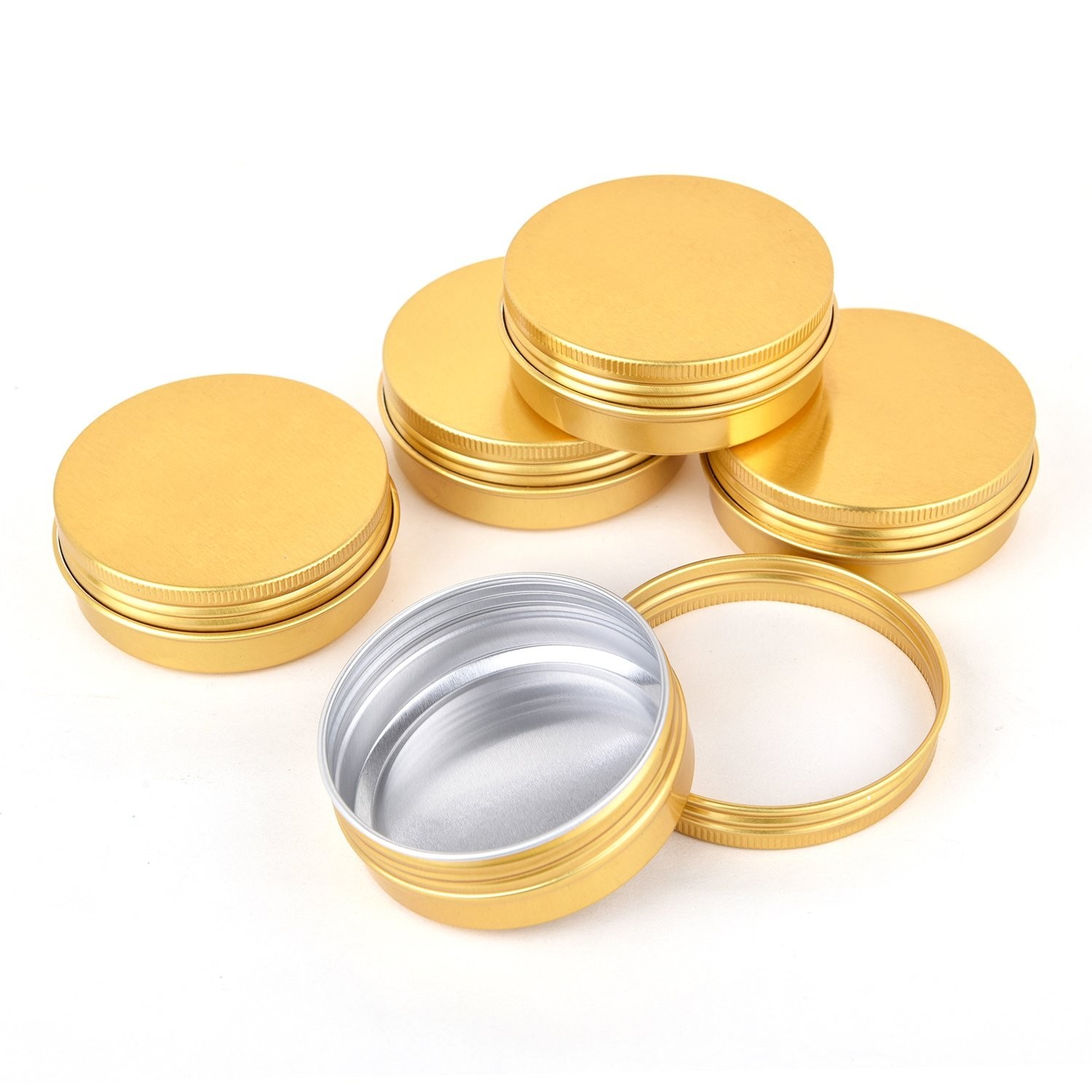 2oz Aluminum Storage Tins – Round Screw Top Containers for Spices, Candies, Tea