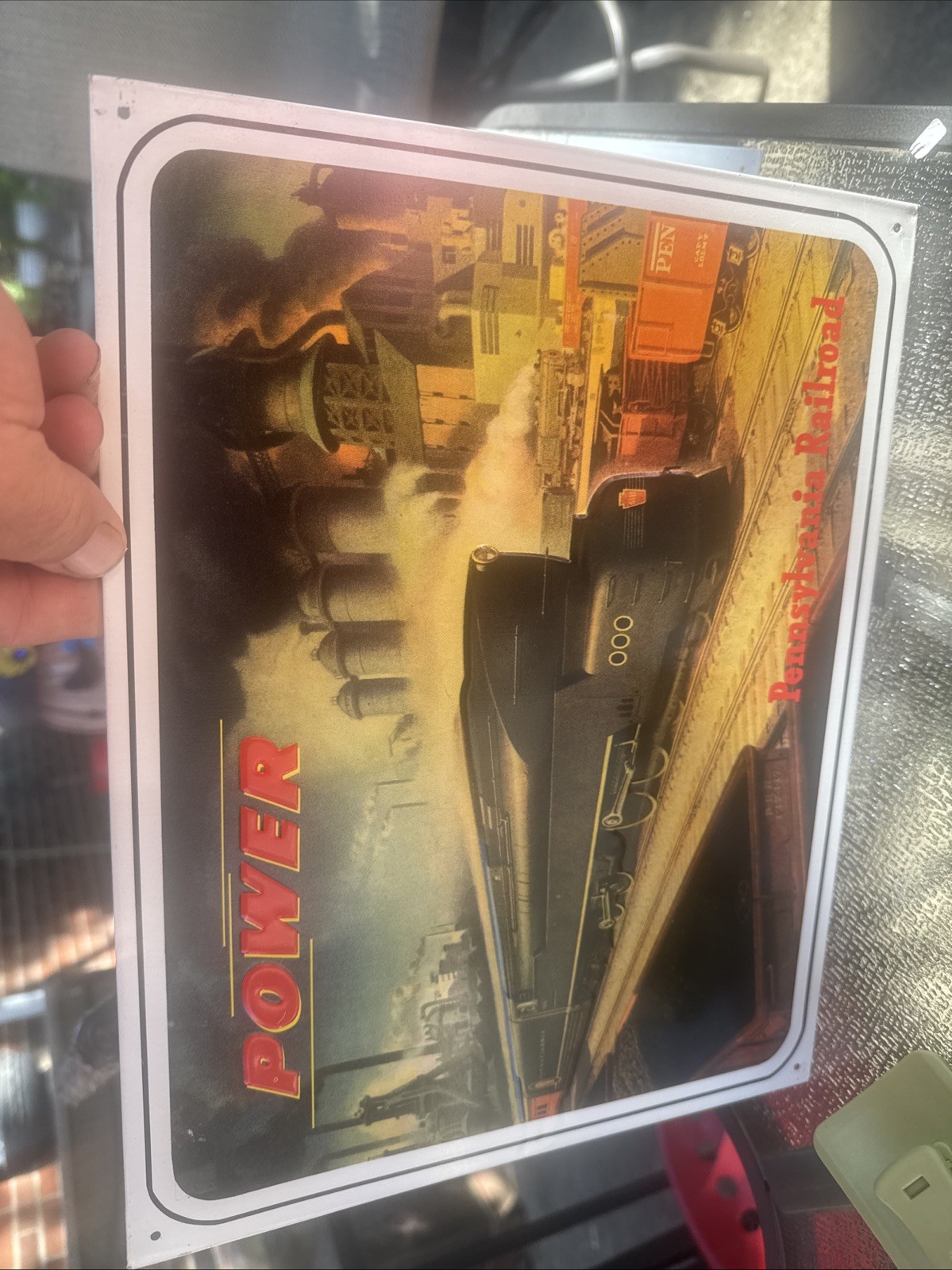 Pennsylvania Railroad “Power” Metal Sign 14X11