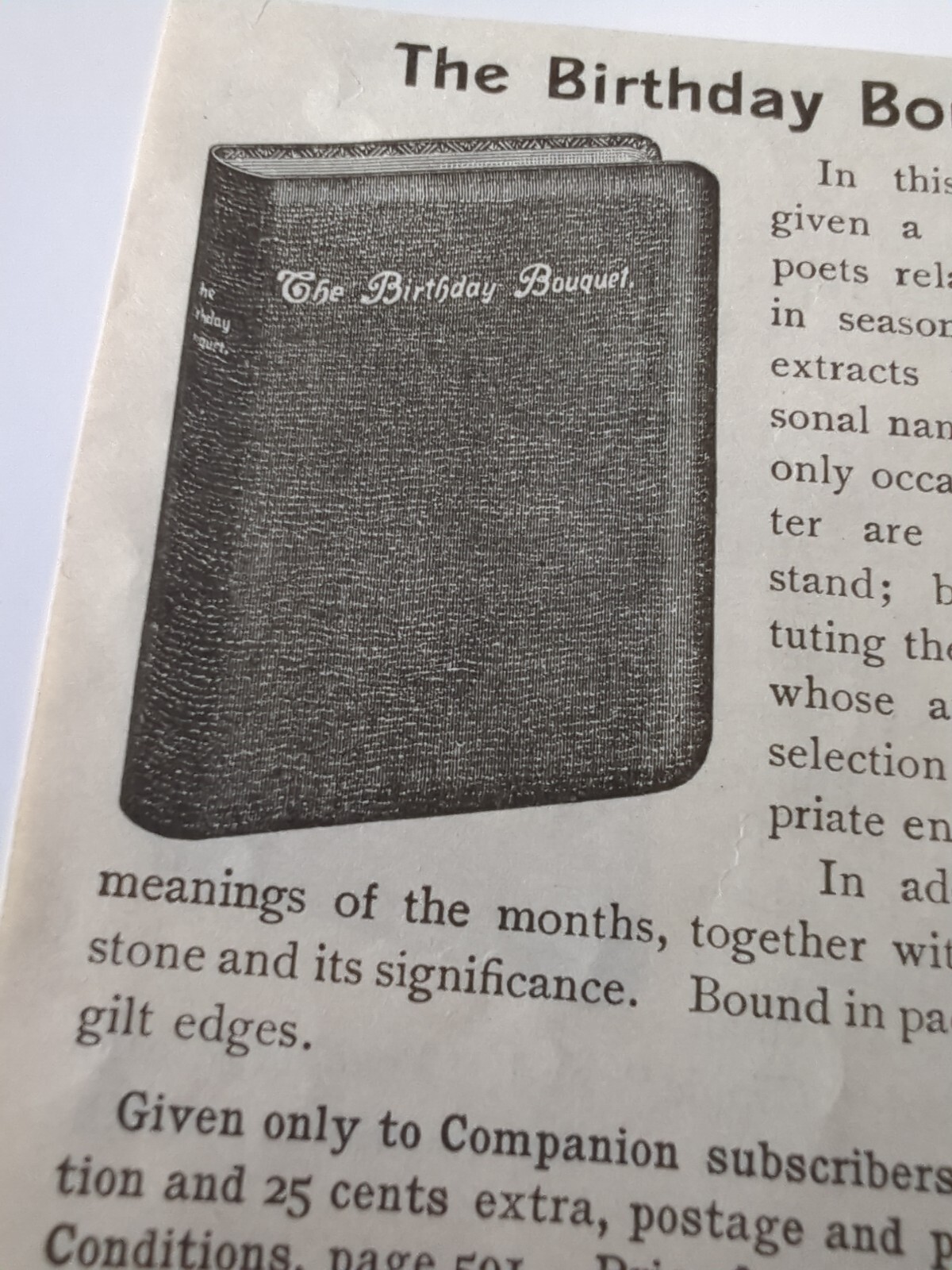 The Birthday Bouquet 1903 Advertisement