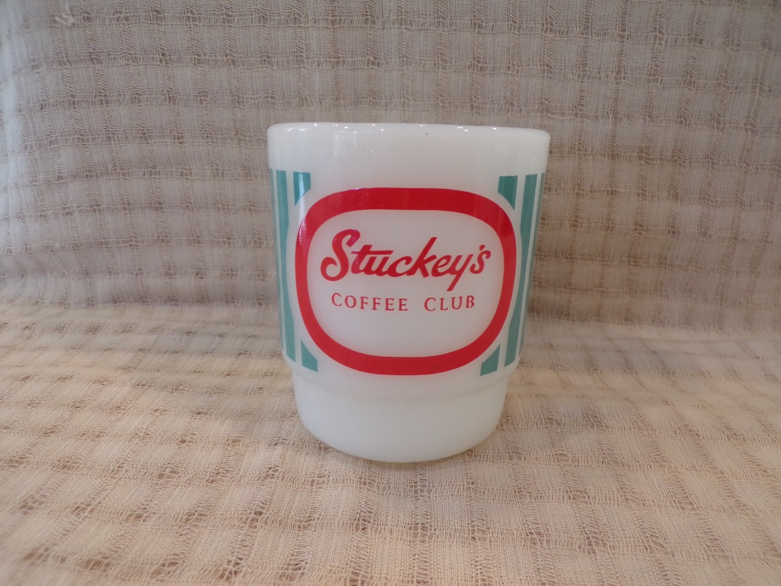 Nice Fire-King Stuckey’s Coffee Club Pecan Candy Store Advertising Coffee Mug