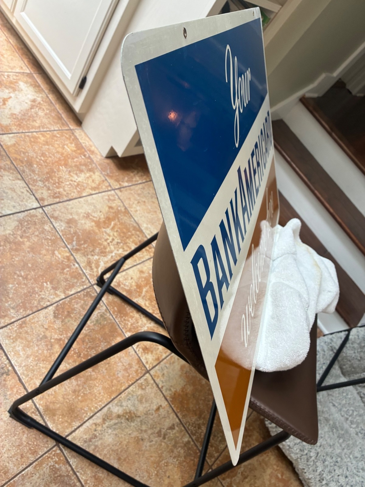 MINT Vintage RARE BANKAMERICARD METAL SIGN 23″ x 16″ FINAL PRICE DROP