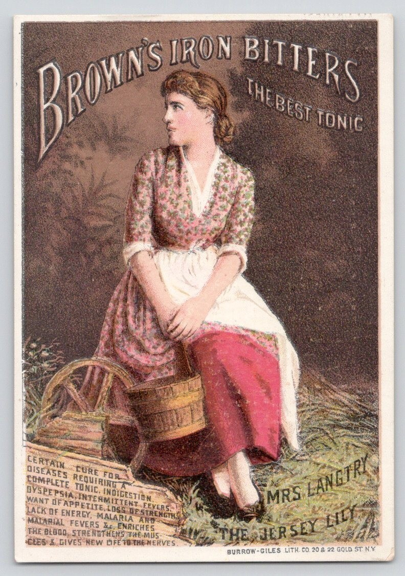 Brown’s Iron Bitters Brown Chemical Co Jersey Lily Victorian Trade Card