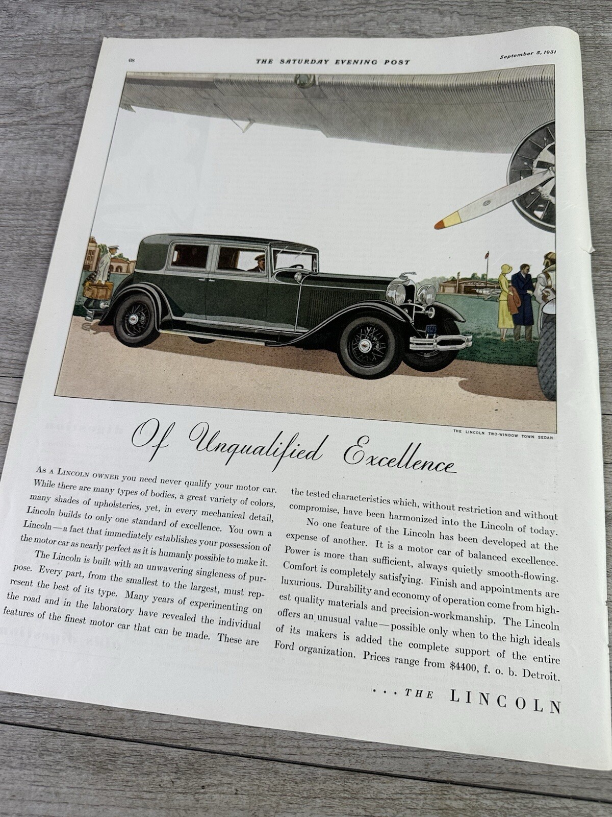 1930-31 Sat Eve Post Art Deco Print Ads Firestone, Goodyear, Lincoln & Dodge