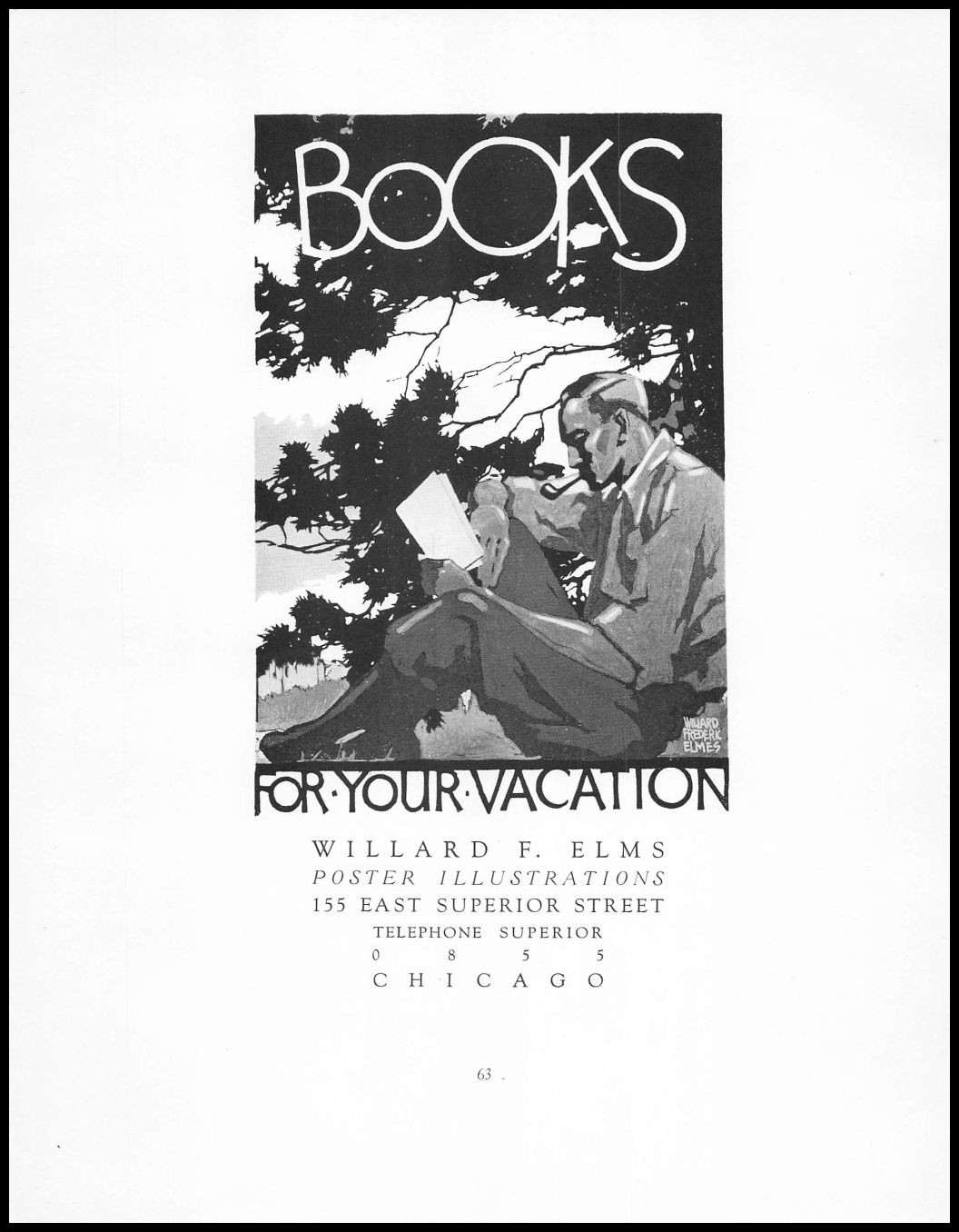 1926 Willard F. Elms Chicago IL Advertising Poster Art Illustration Print Ad