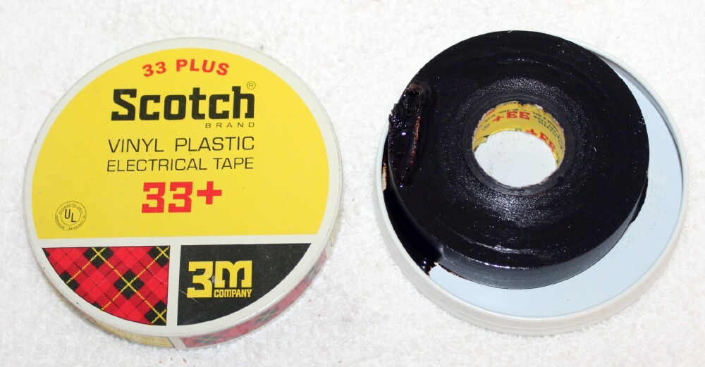 Vintage Scotch 3m No. 33 Plus Roll of Vinyl Plastic Electrical Tape in Plaid Tin