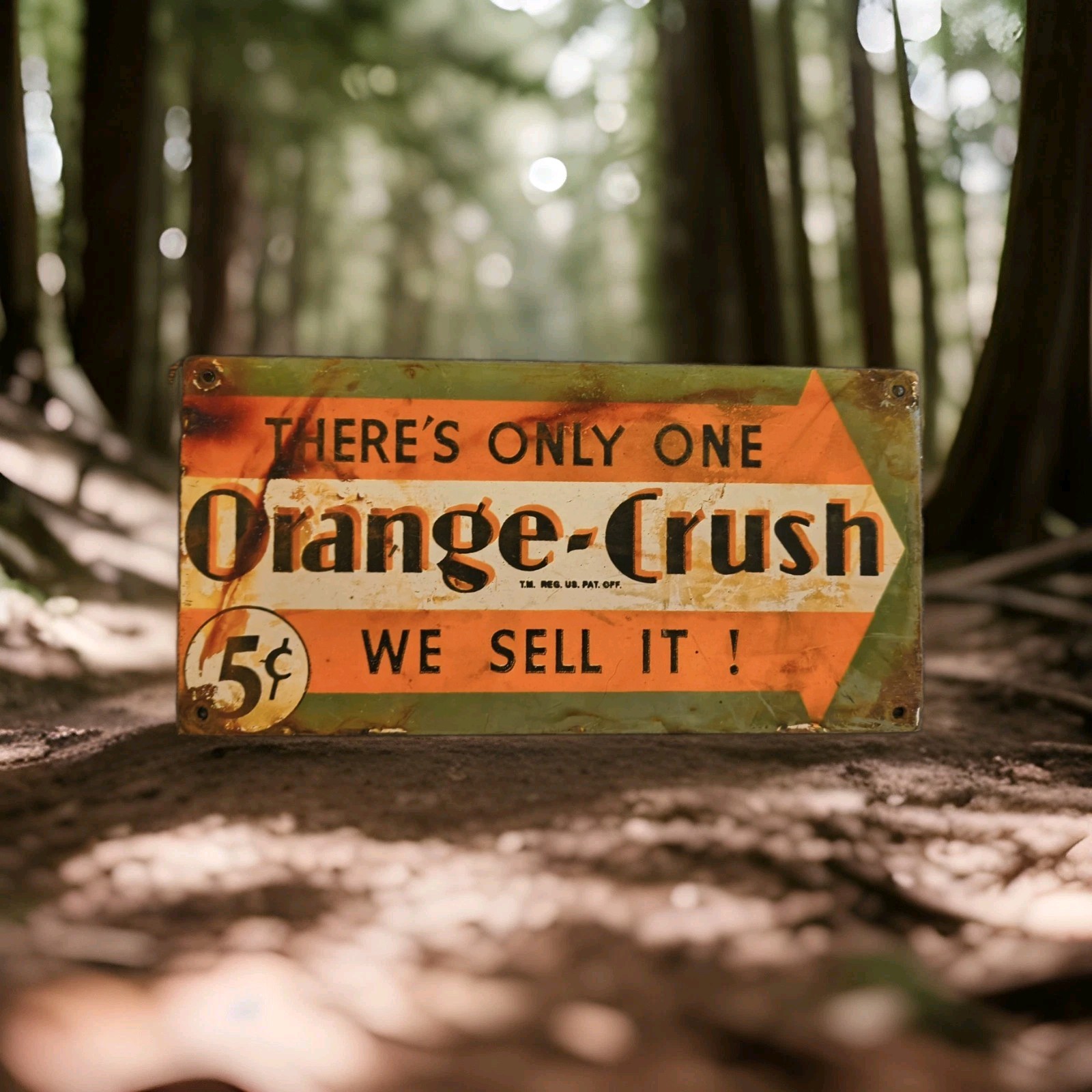 Vintage Orange Crush Porcelain Sign Mr Pibb Frostie Dr Pepper Coca-Cola Gas Oil