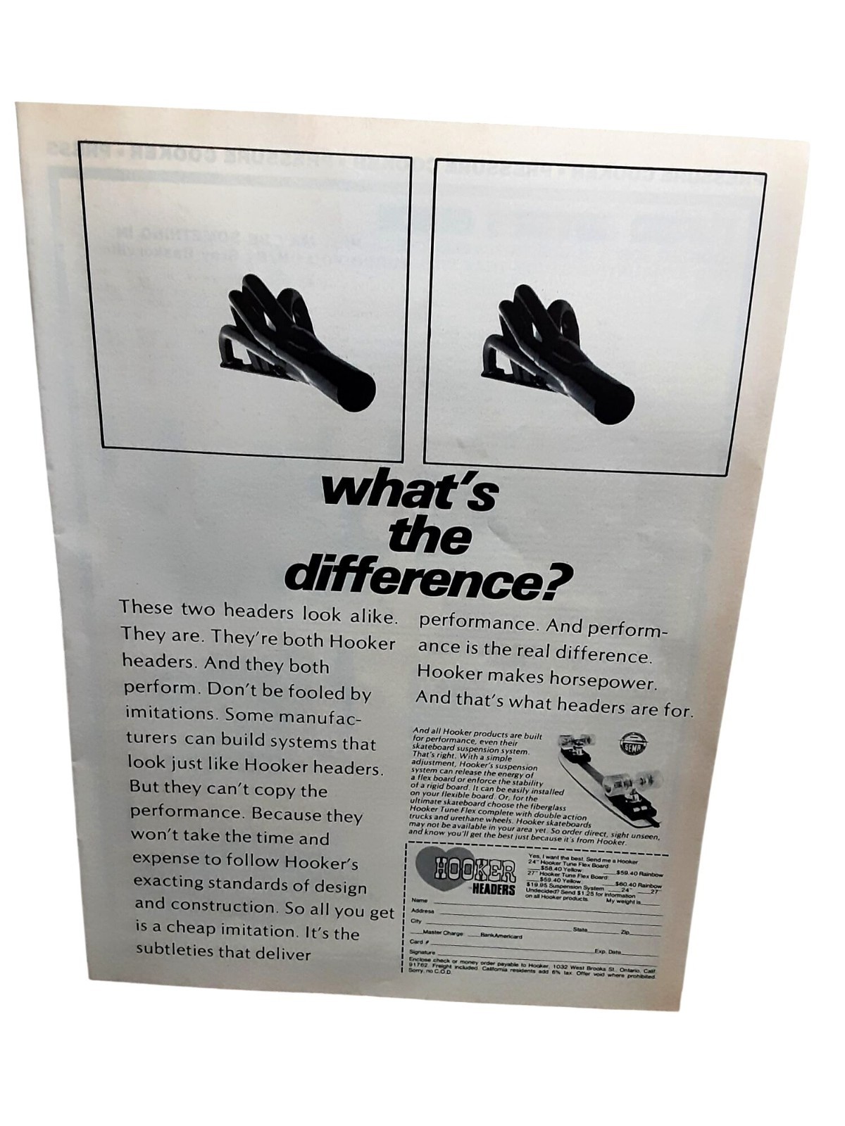 1976 Hooker Headers Print Ad Performance Exhaust Muscle Car Parts