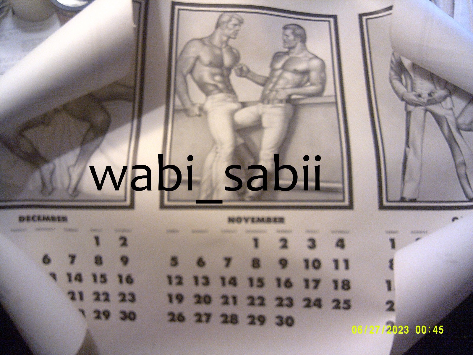 Orig Vtg 1978 23×36″ Tom Of Finland EONS Calendar Sheet Oct-Nov-Dec beefcake gay