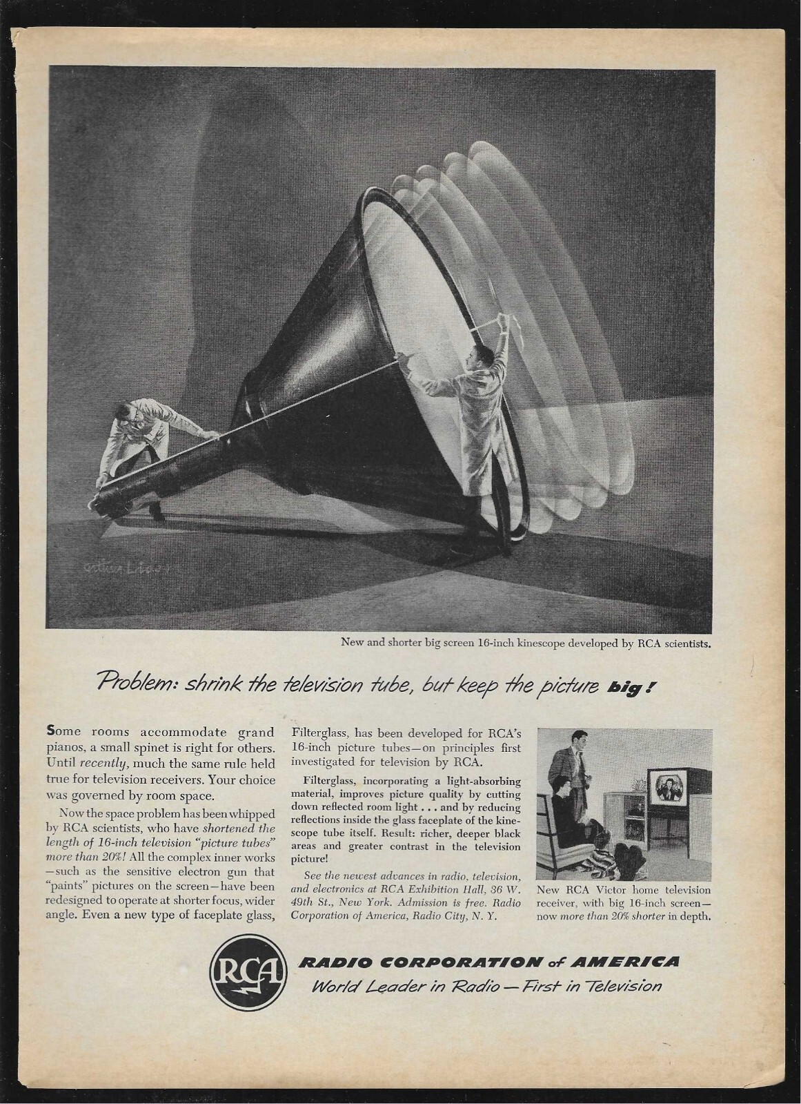 RCA Radio Corporation Of America 1950 Vintage Print Advertisement