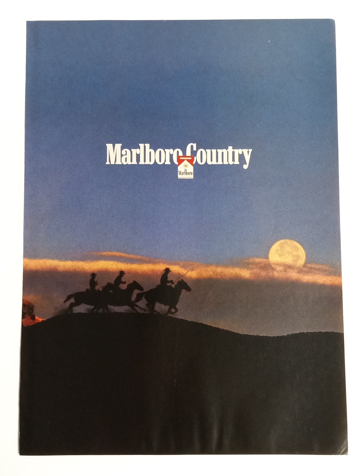 Marlboro Magazine Ad 1990s Marlboro Country Cowboys Moon Silhouette