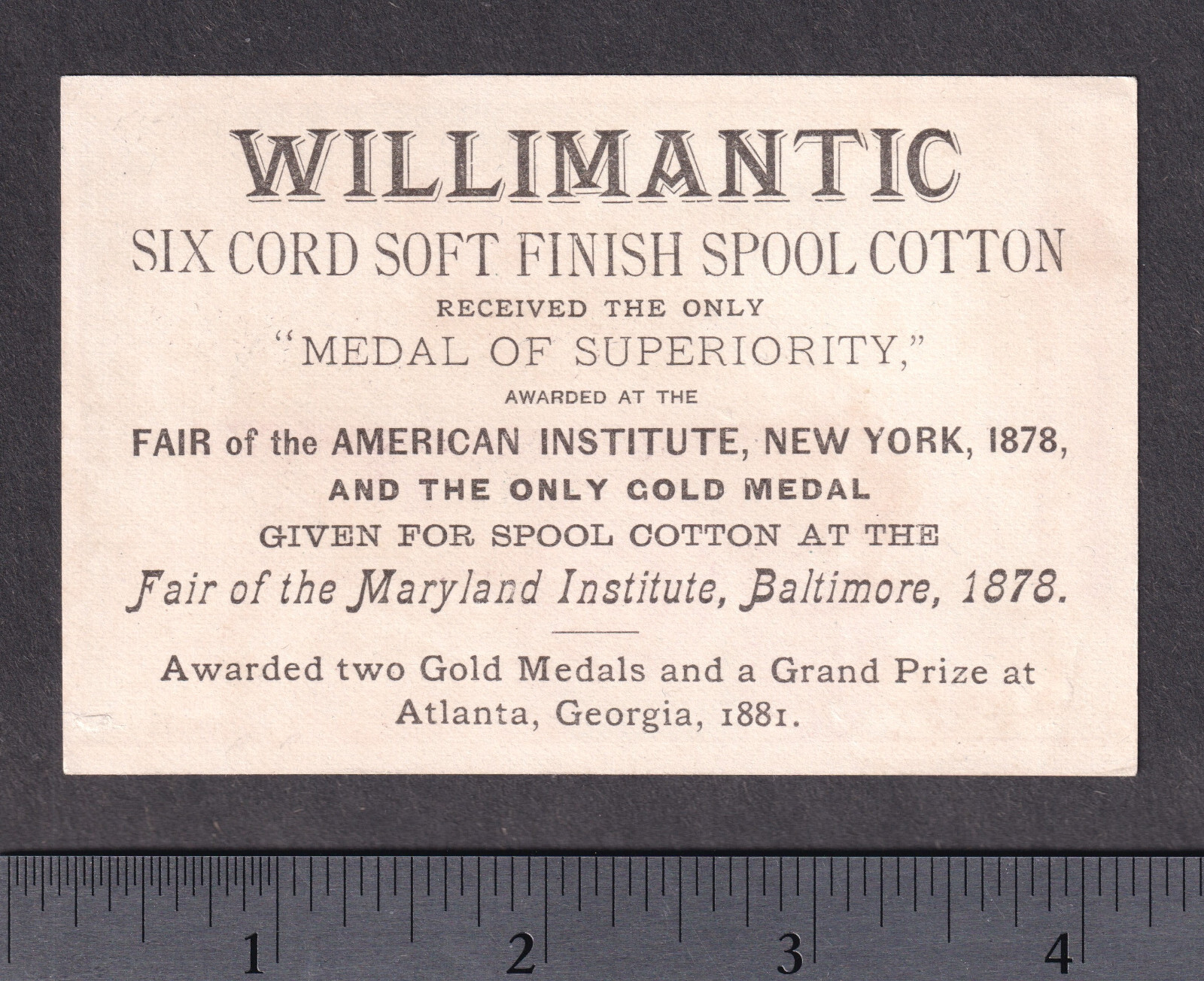 Willimantic Sewing Thread Linen Spool Ad Ship Dock Fantasy Victorian Trade Card