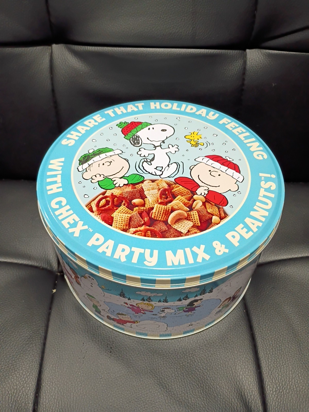 Rare 2024 Chex Mix Peanuts Holiday Christmas Tin 8” Zagwear General Mills