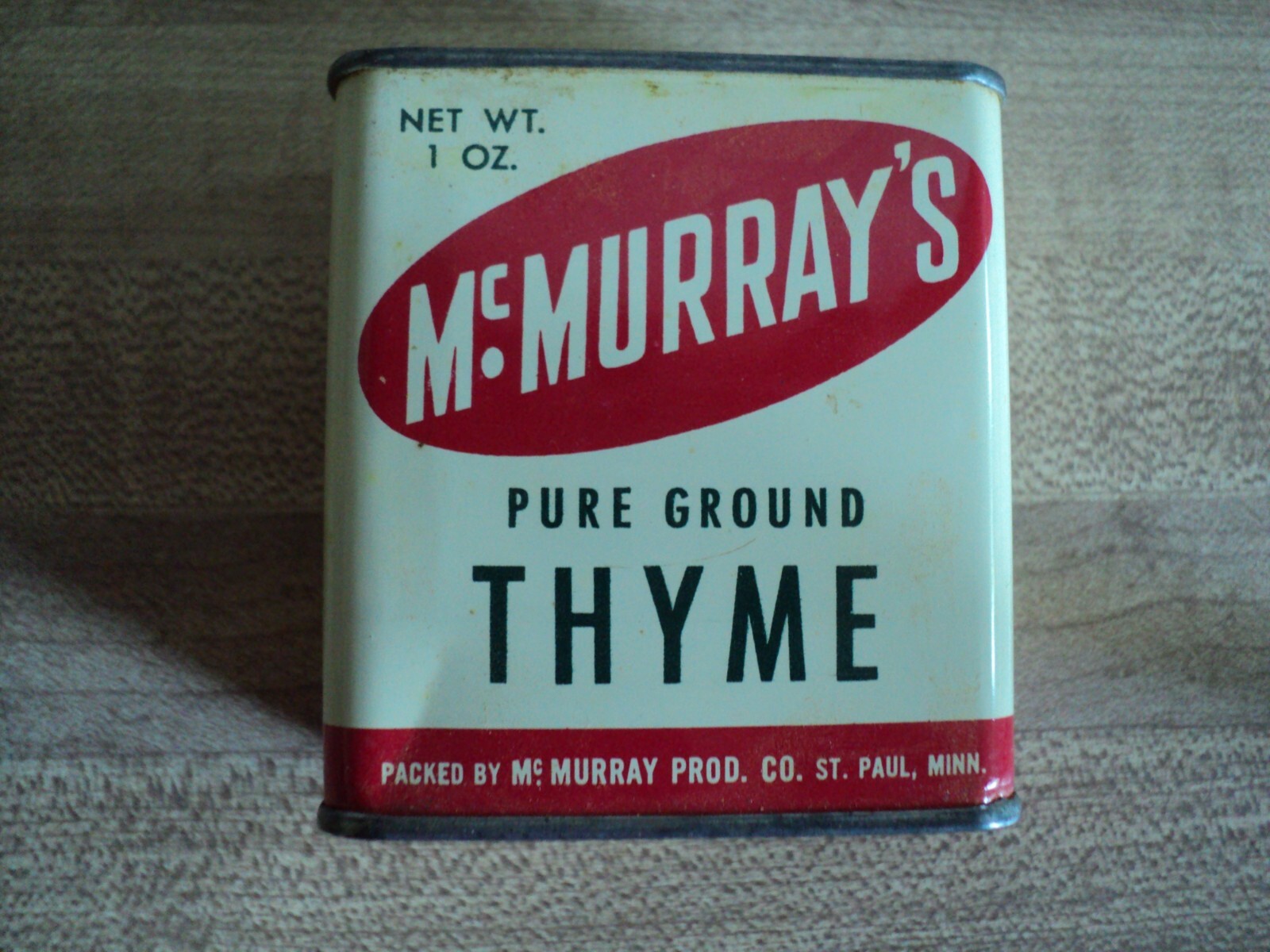 Vintage McMurray’s Country Club THYME Spice Tin St Paul MN