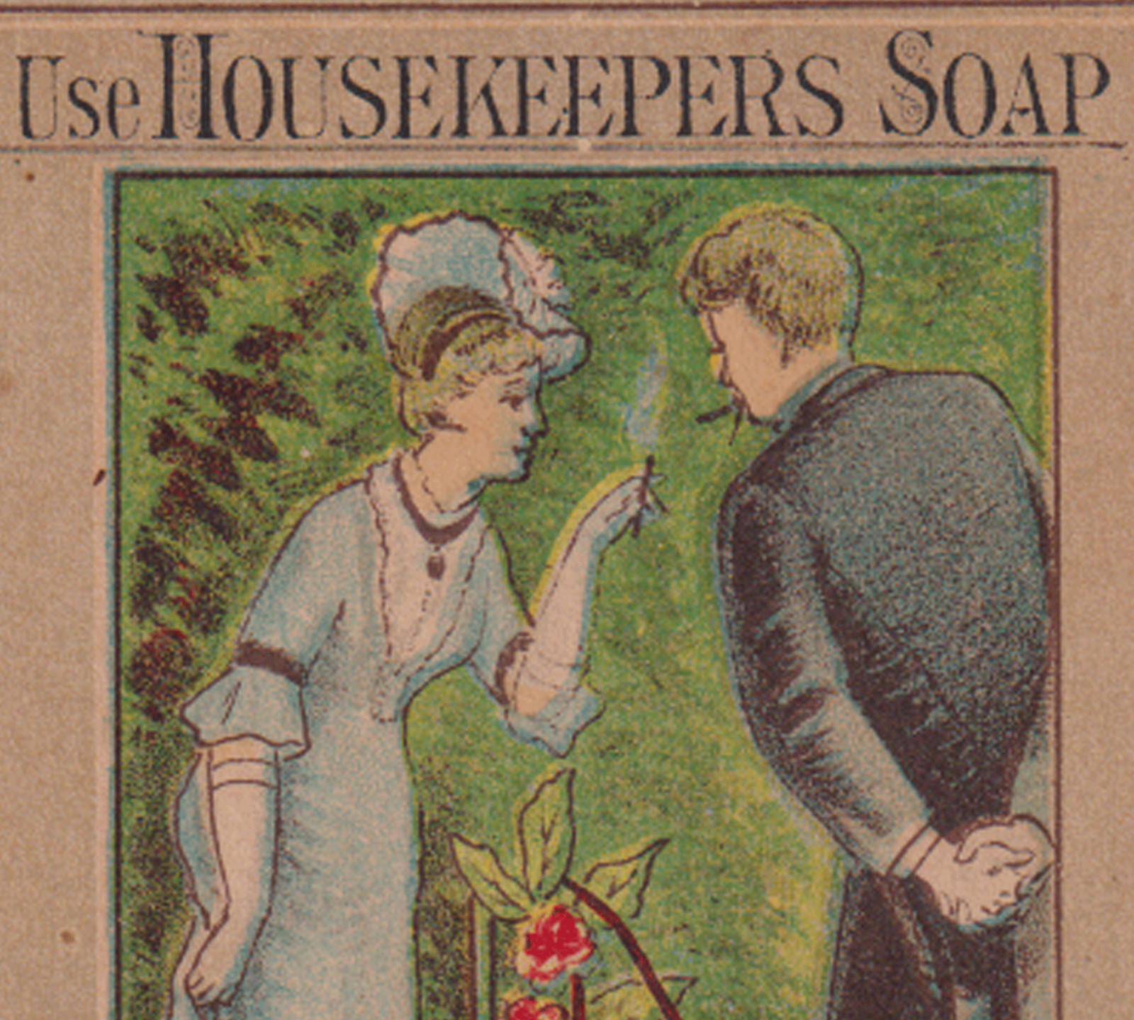 CAMBRIDGEPORT MA TRADE CARD, HOUSEKEEPERS SOAP from HALE, STEELE & BISBEE K920