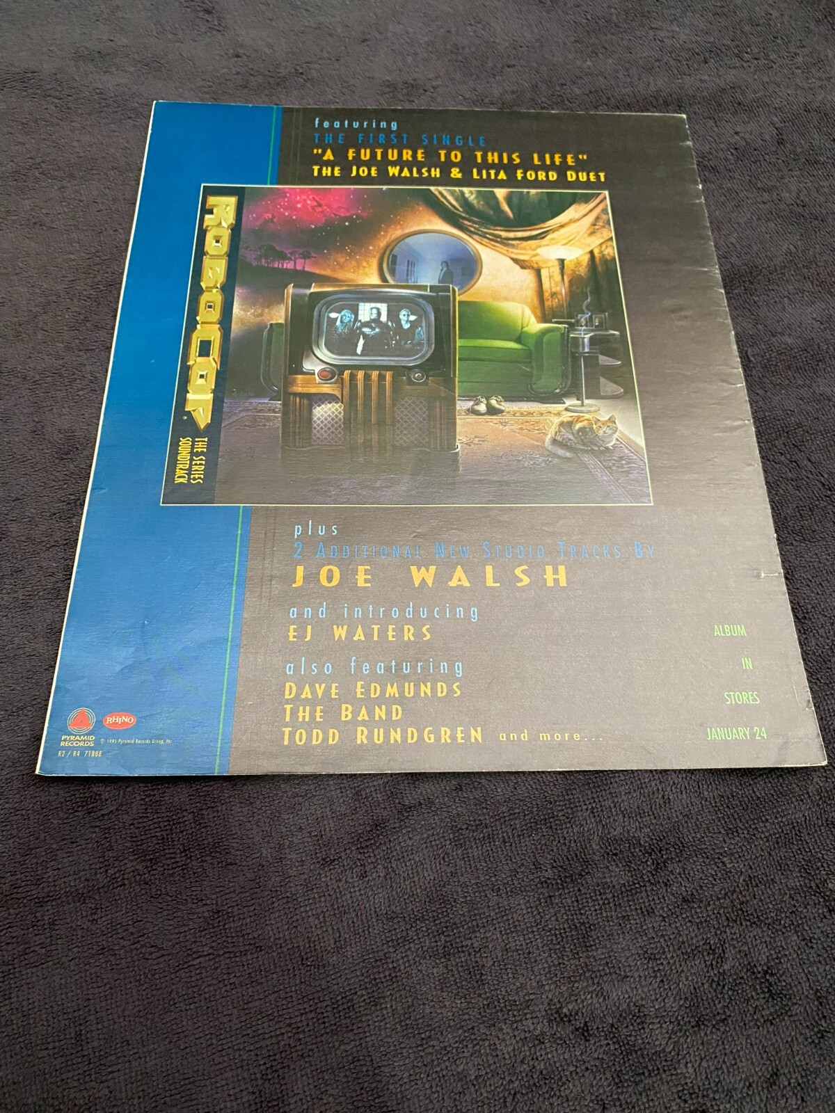 ROBOCOP THE SERIES, JOE WALSH & LITA FORD 1994 ad with The Band, Todd Rundgren
