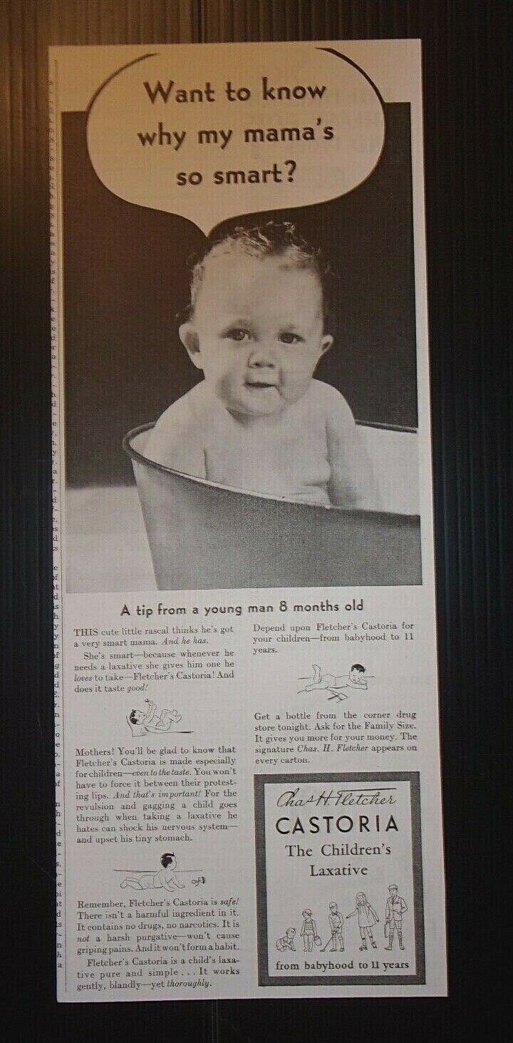 1936 Castoria Children’s Laxative Advertisement