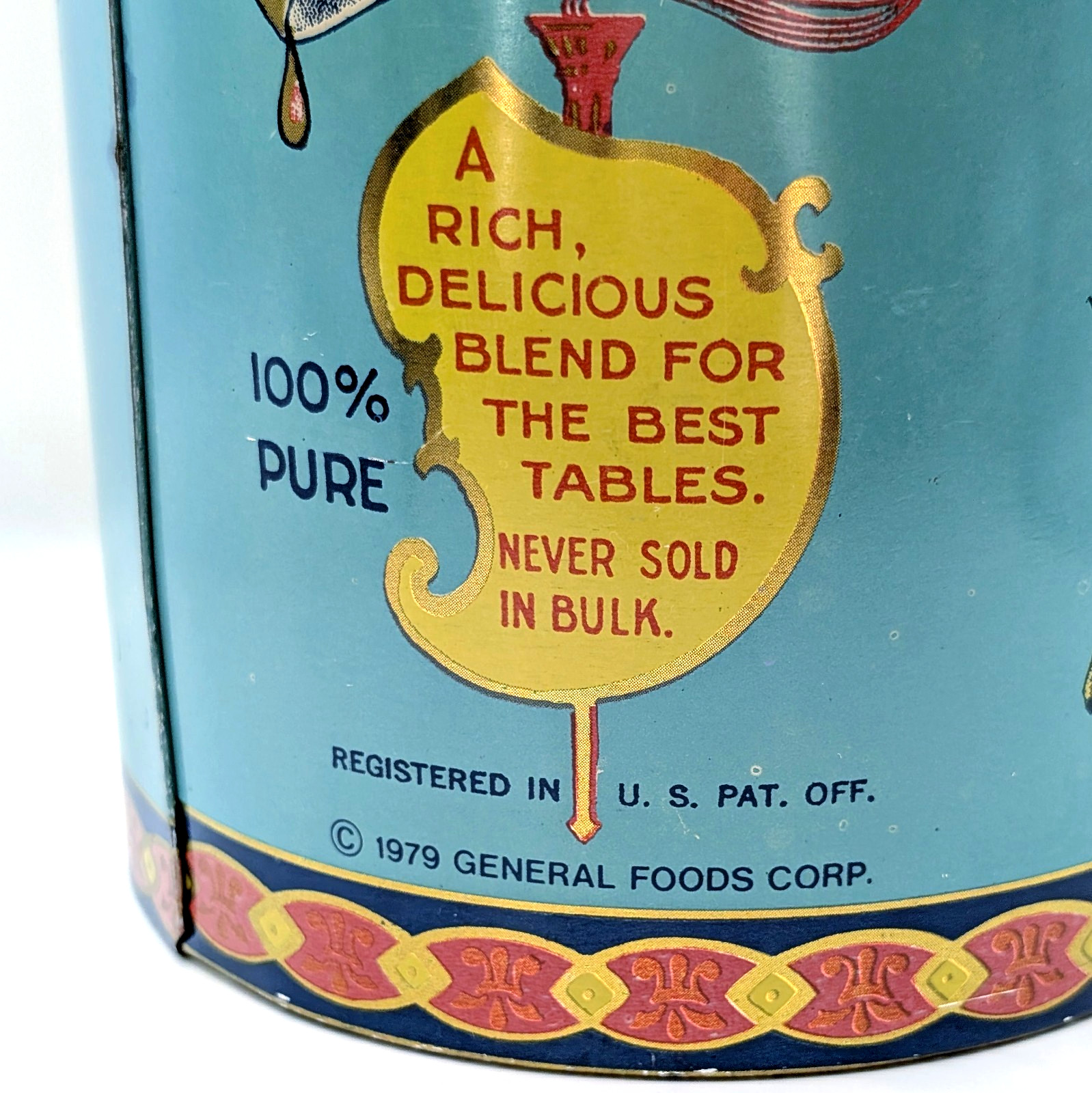 Vtg 1979 Maxwell House Coffee Tin Canister Cheinco High Grade Kitchen Prop Decor