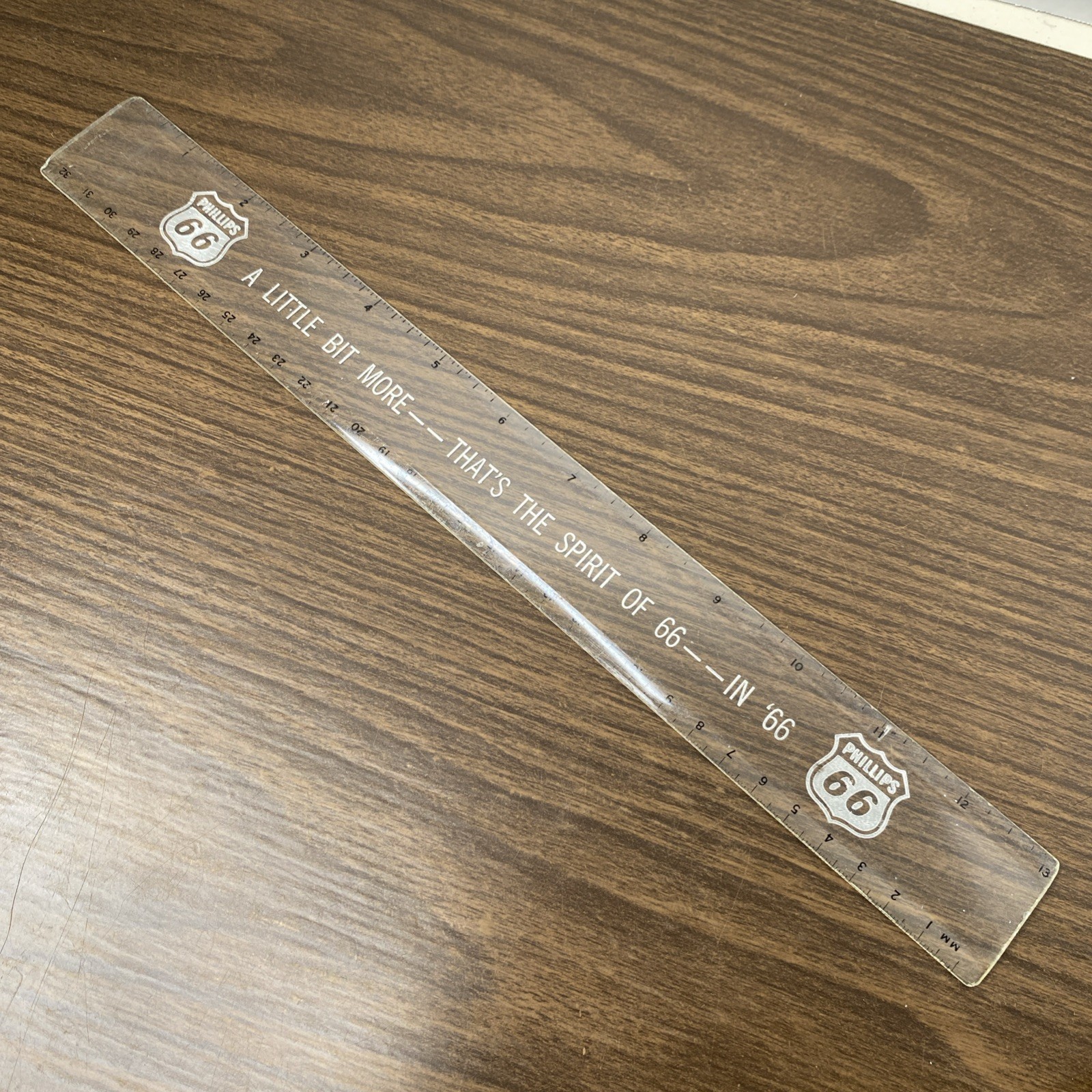 VTG Phillips 66 “Spirit Of 66” Lipette USA 13” Advertising Acrylic Ruler
