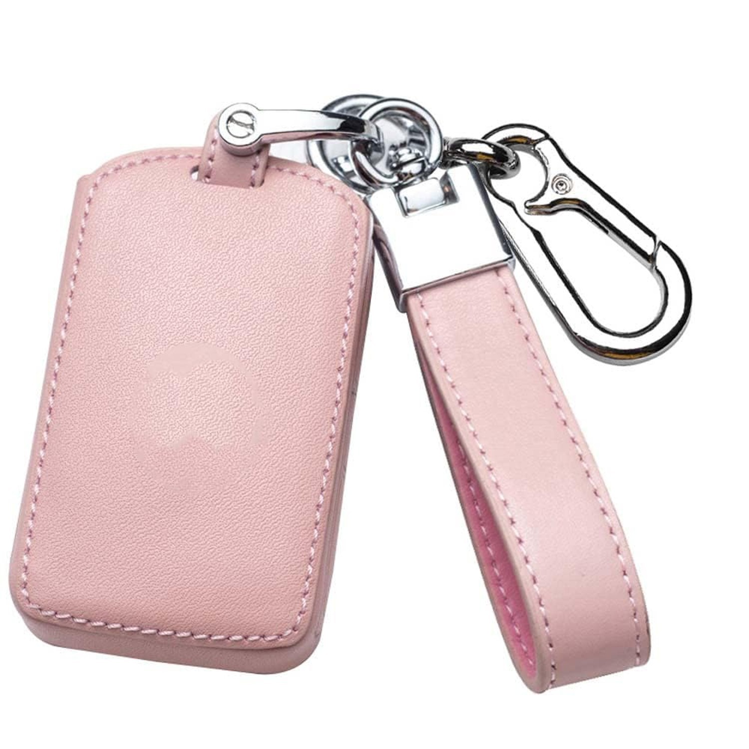 Key Case Cover for Volvo Smart Car Key Accessories with Keychains Pink