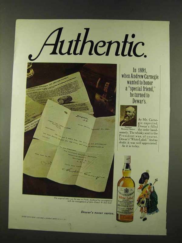 1973 Dewar’s White Label Scotch Ad – Andrew Carnegie