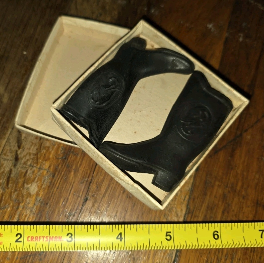 Vintage Antique Woonsocket Rubber Co Salesman Sample Advertising Pair Boots
