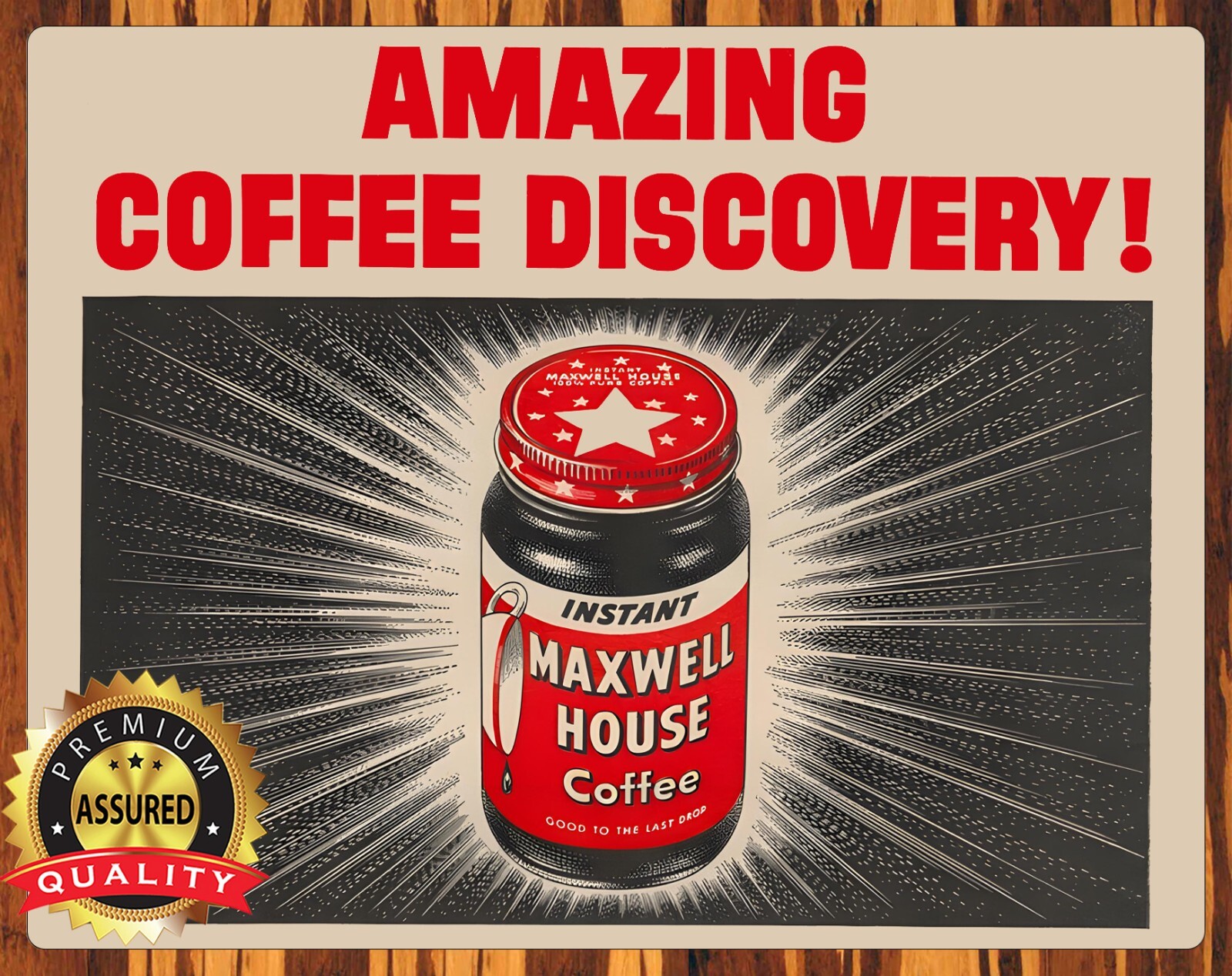 Maxwell House Coffee – Amazing Coffee Discovery! – 1950s – Metal Sign 11 x 14