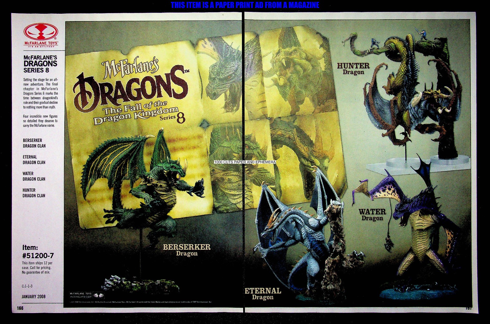 McFarlane’s Dragons Fall of the Dragon Kingdom 2007 Print Magazine Ad Poster