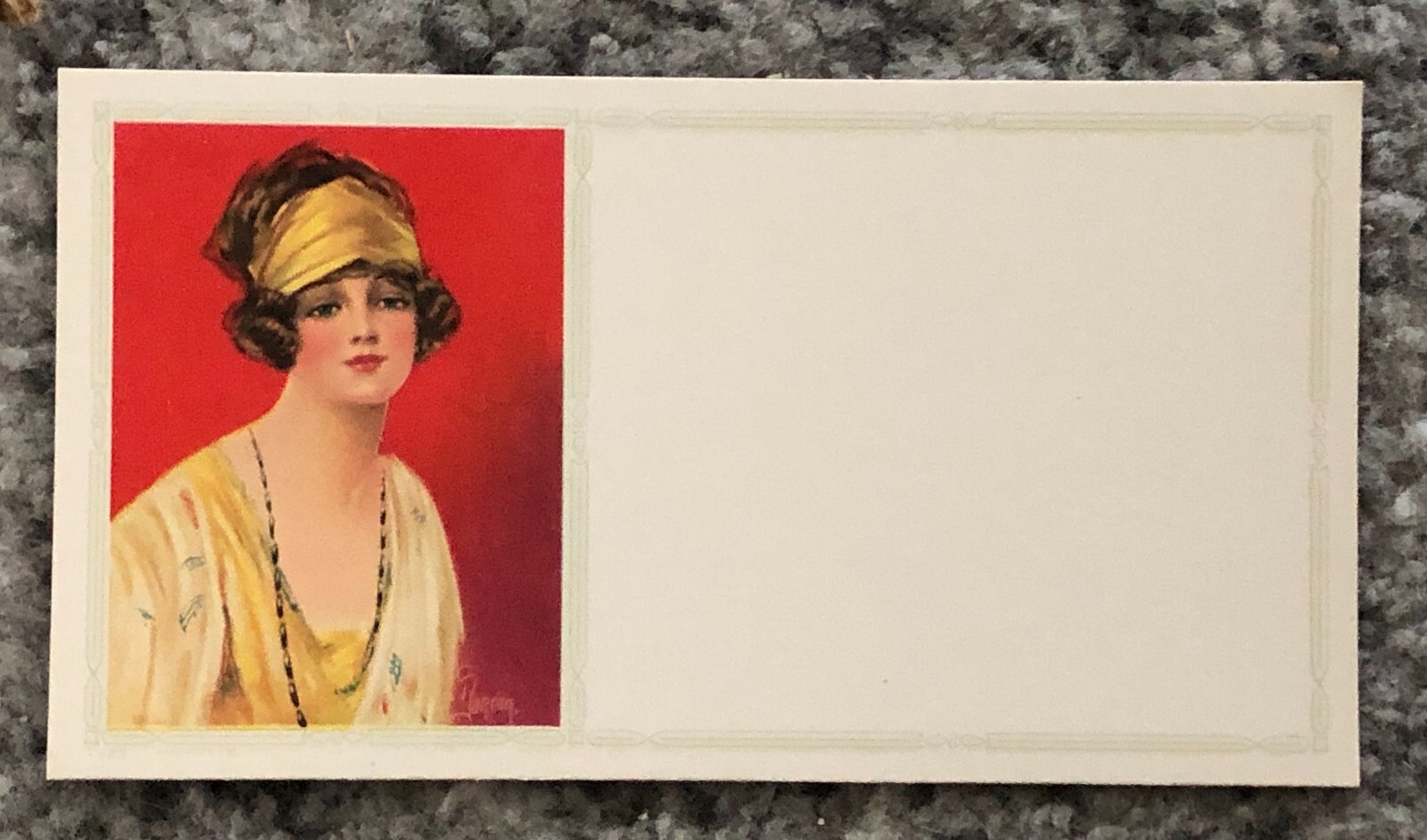 Antique Ink Blotter Salesman Sample Unused Old Stock 1920 Red Flapper Lady