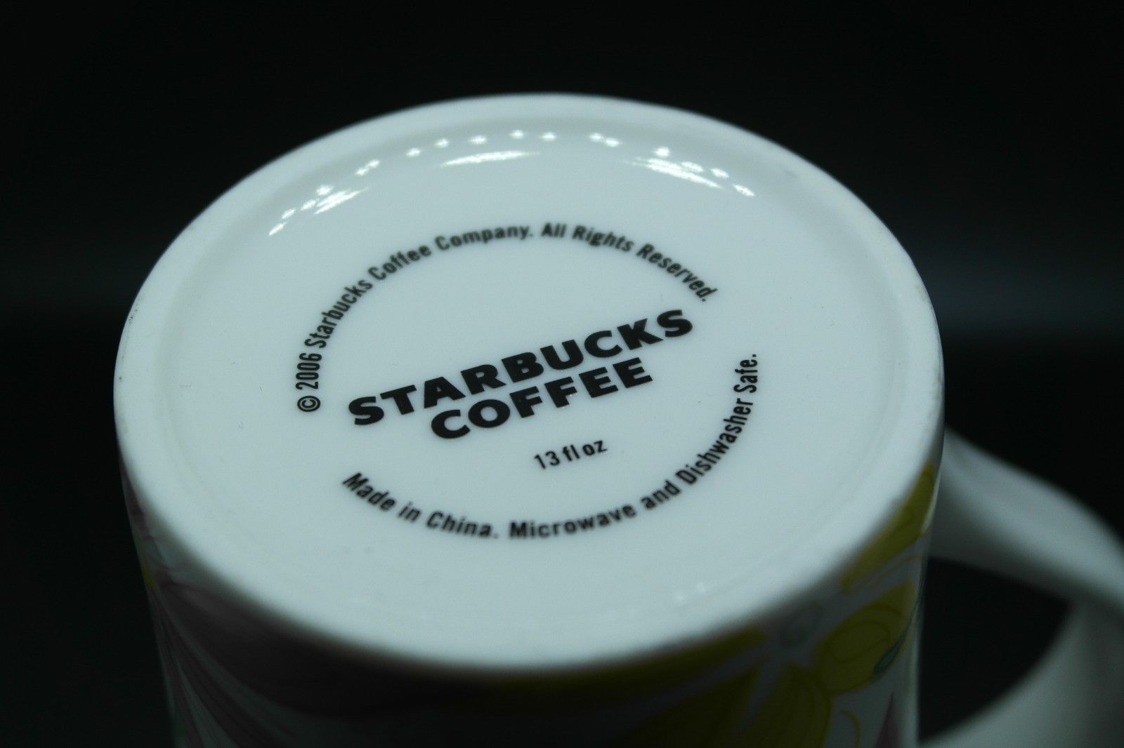 2006 Starbucks Spring Time Yellow & Pink Floral Coffee Mug