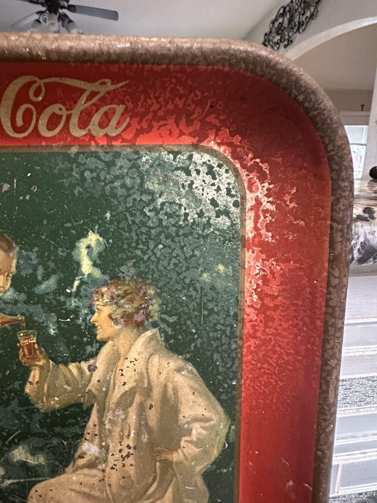 1926 COCA-COLA ADVERTISING TRAY – THE GOLFERS COKE TRAY ROUGH CONDITION