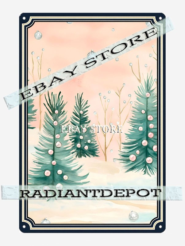 Silent Pines Metal Tin Sign Winter Holiday Decoration nostalgic art