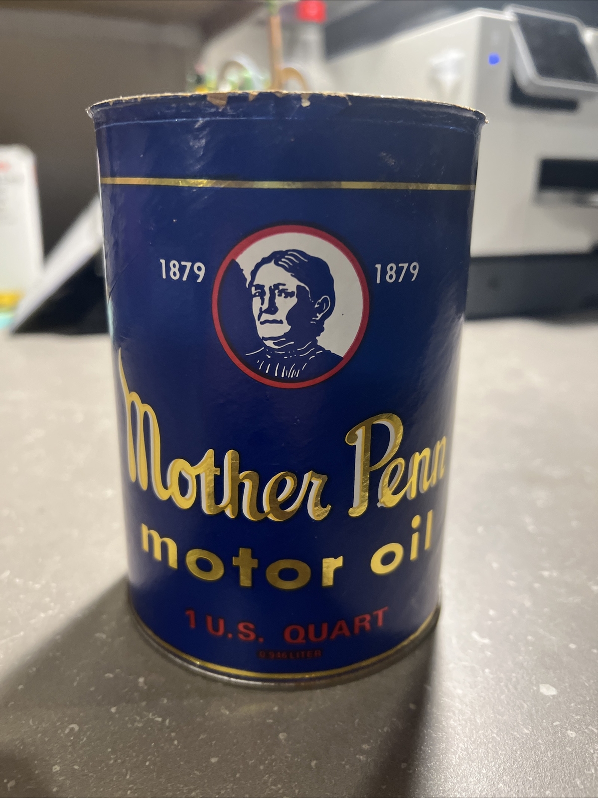 Vintage 1960s Original MOTHER PENN CAR AUTOMOBILE Quart Oil Empty Display Can