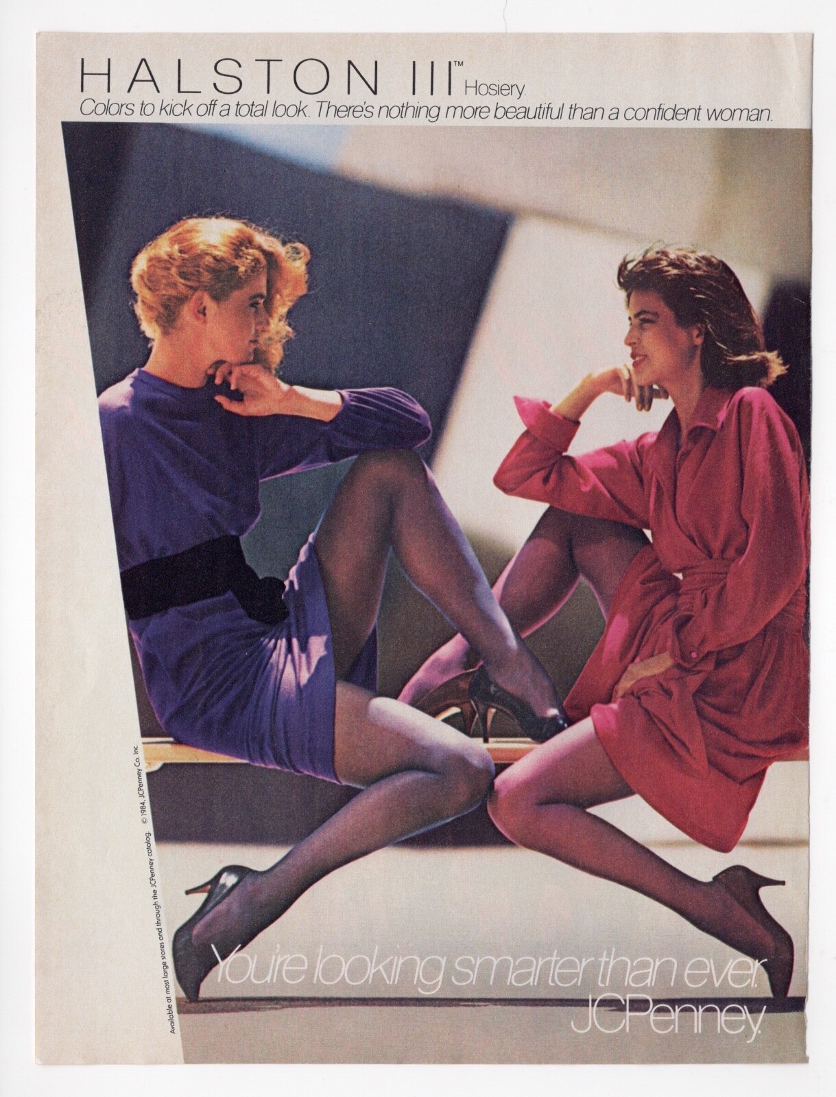 vintage 1970s mag print ad JC PENNY Halston III Fashion Style pretty girls legs