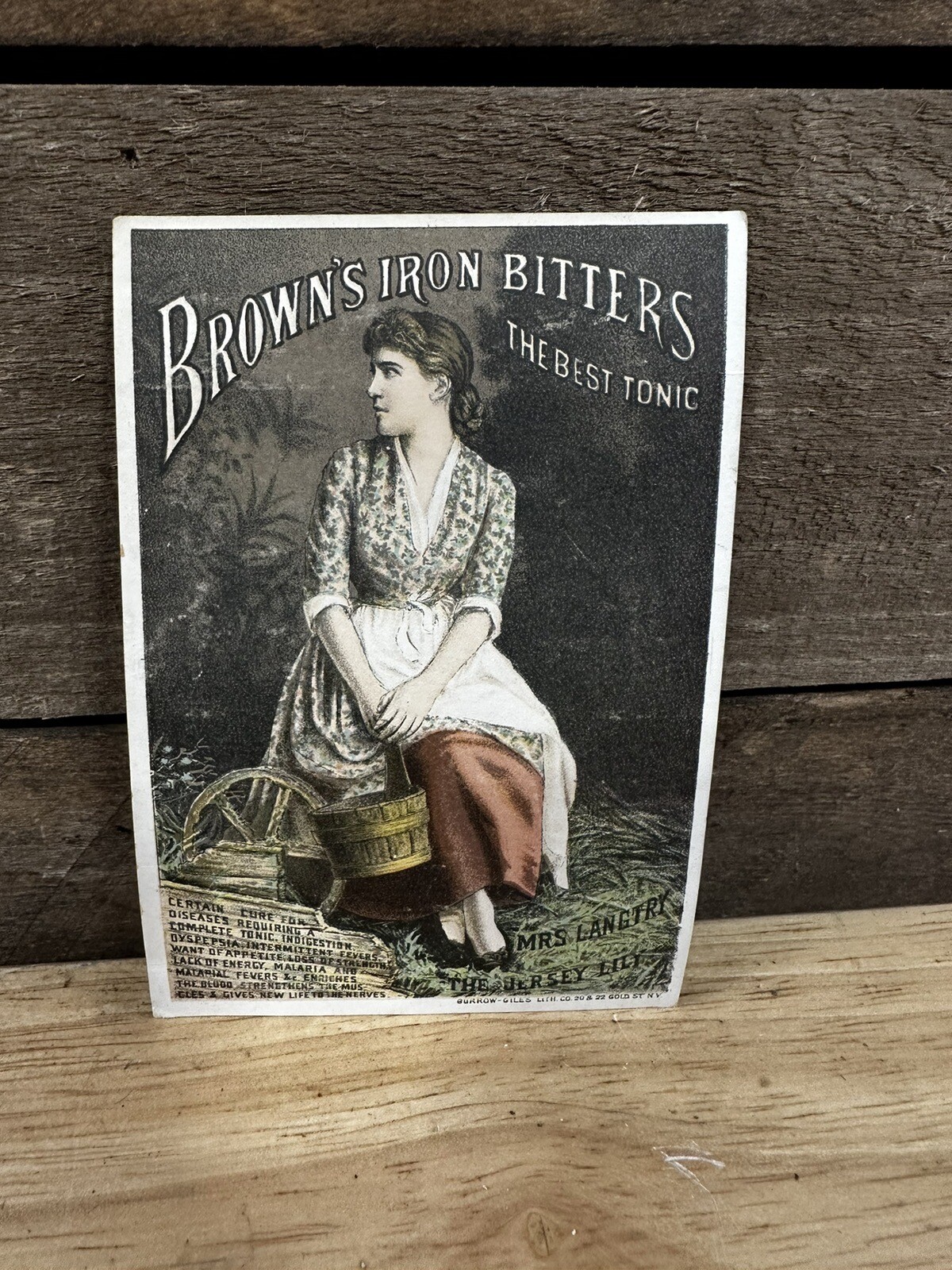 Victorian Advertising Trade Card Brown’s Iron Bitters Chemical Baltimore MD
