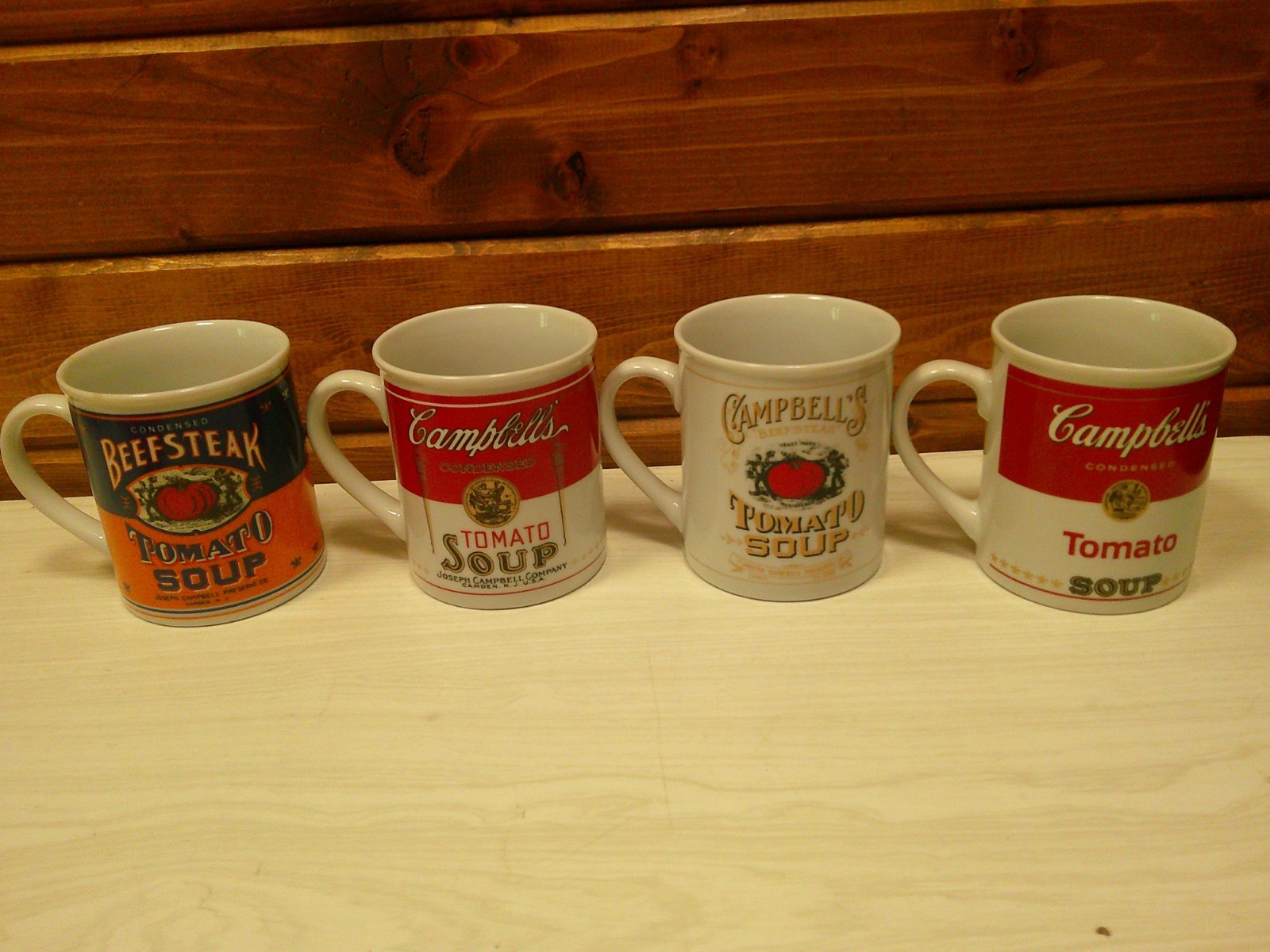 Lot Of 4 VTG Campbell’s Tomato Soup Mug 125th Anniversary 1994 Decor Soup 9oz