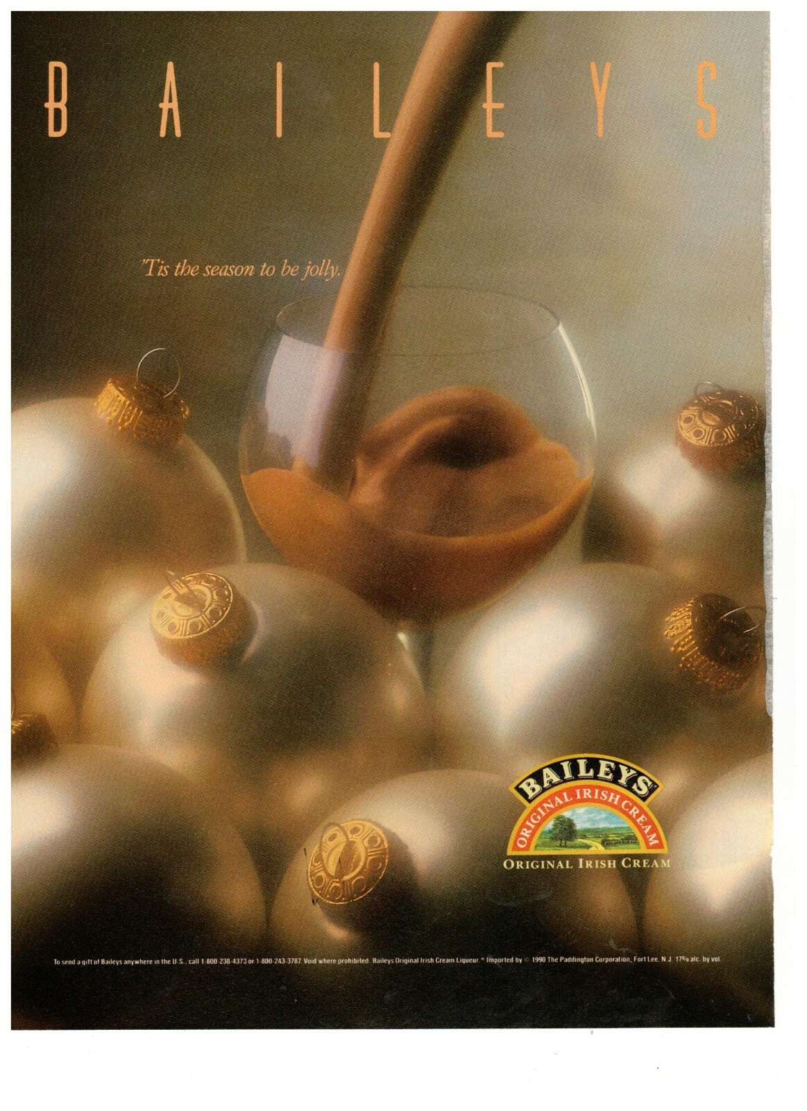 Baileys Original Irish Cream Seas to be Jolly Vintage 1988 Print Advertisement