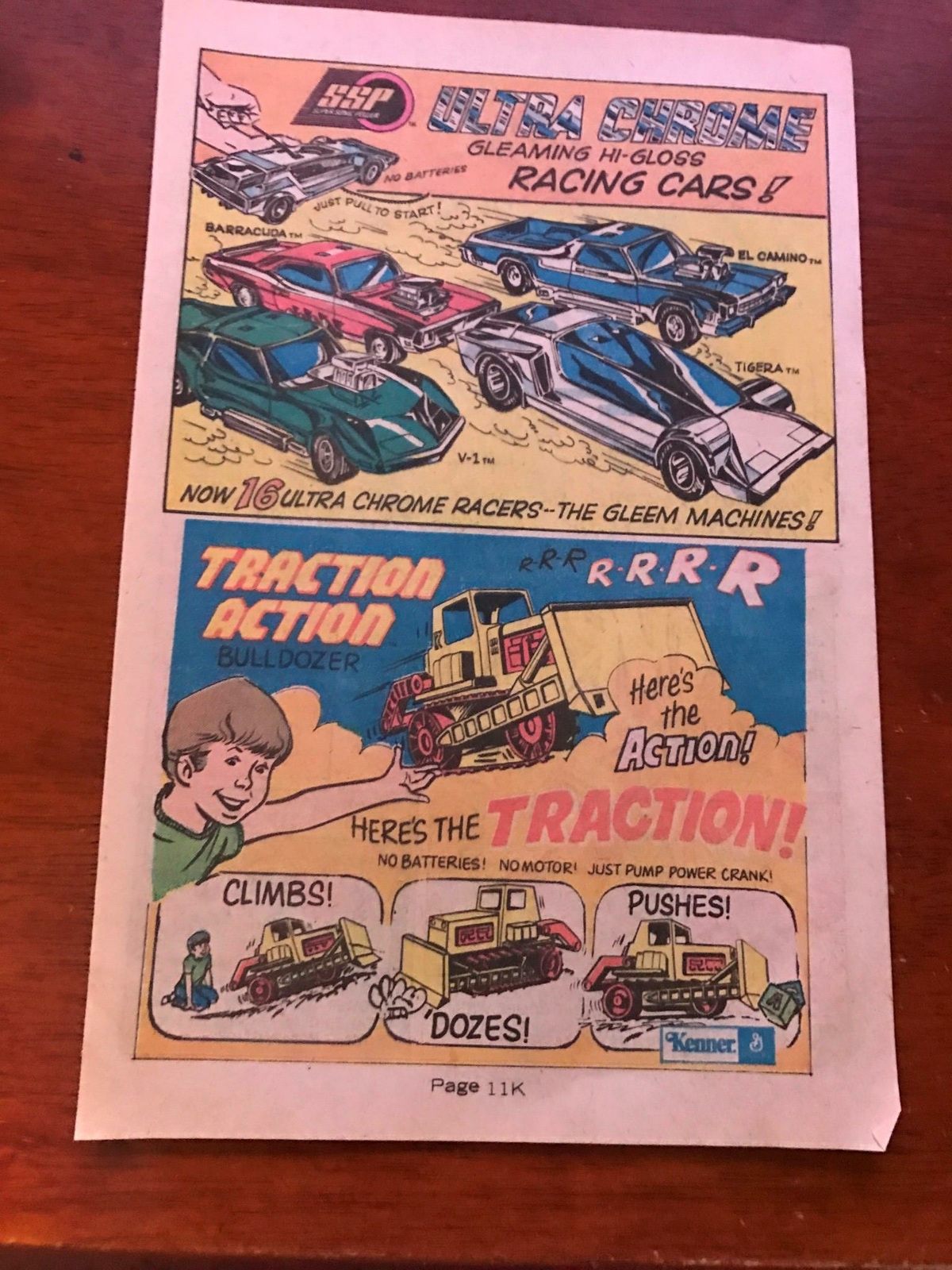 1975 VINTAGE 6.5X10 COMIC TOY PRINT AD FOR KENNER SSP CLASSY CRASHERS+BULLDOZER