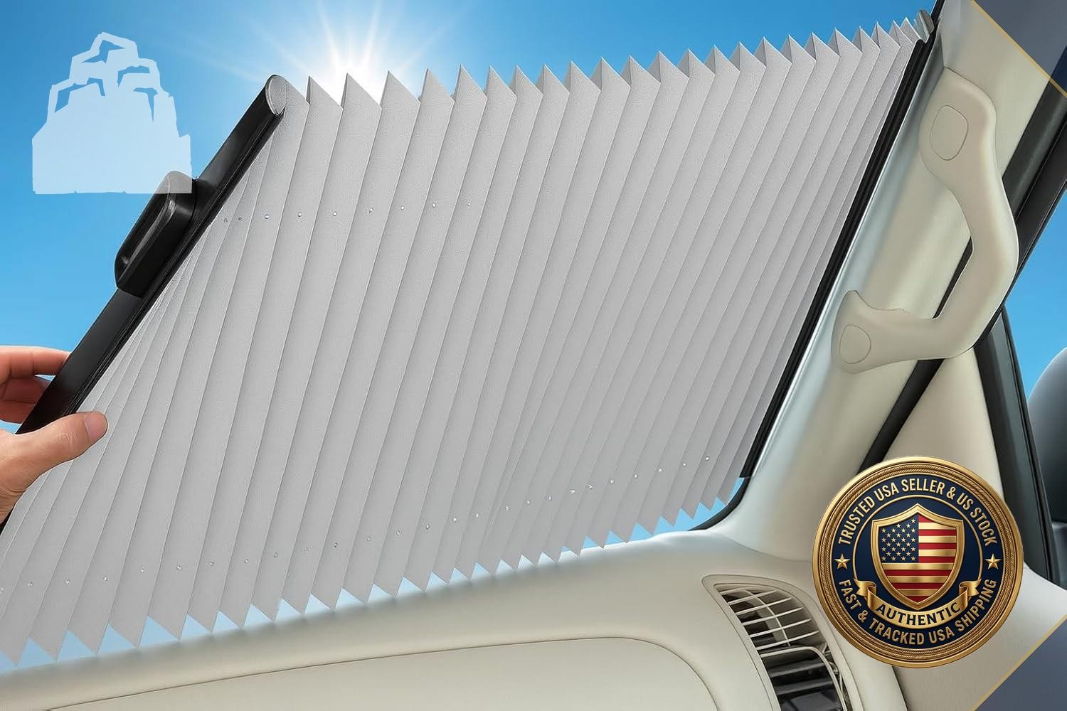 Retractable Windshield Sunshade 25″ Accordion UV Protection Car SUV Sedan