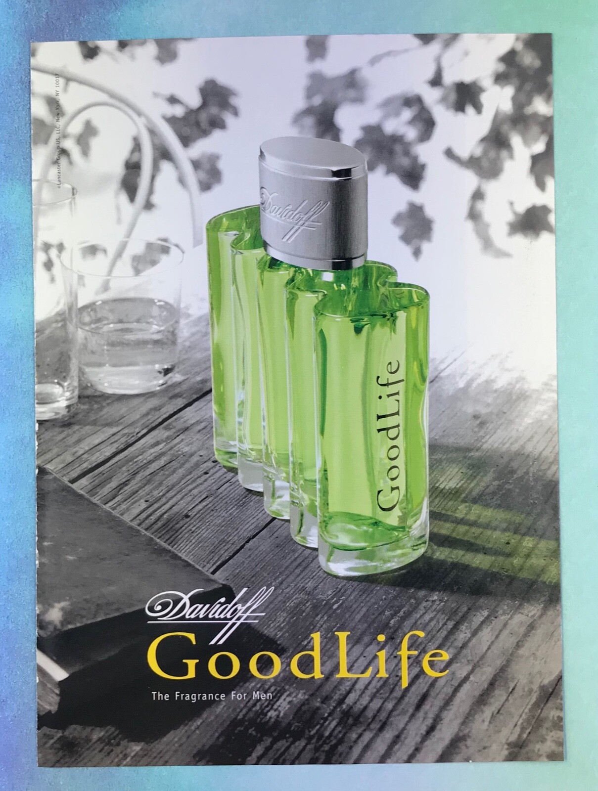vintage 90s pull out print advertisement DAVIDOFF Goodlife cologne mancave decor