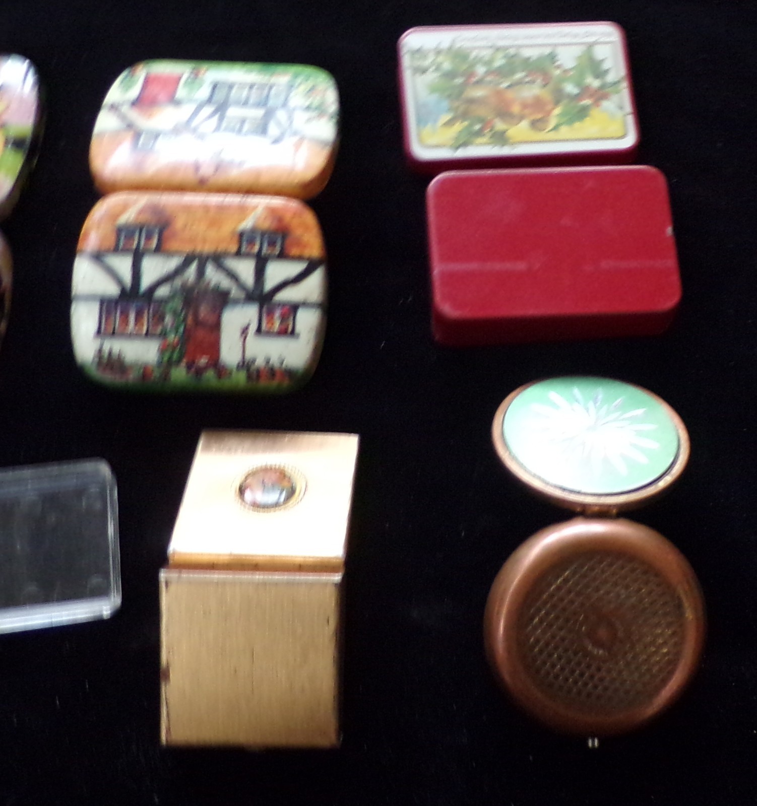 Mixed Lot of 8 Vintage Tin Pill Small Collectible Metal Container Boxes