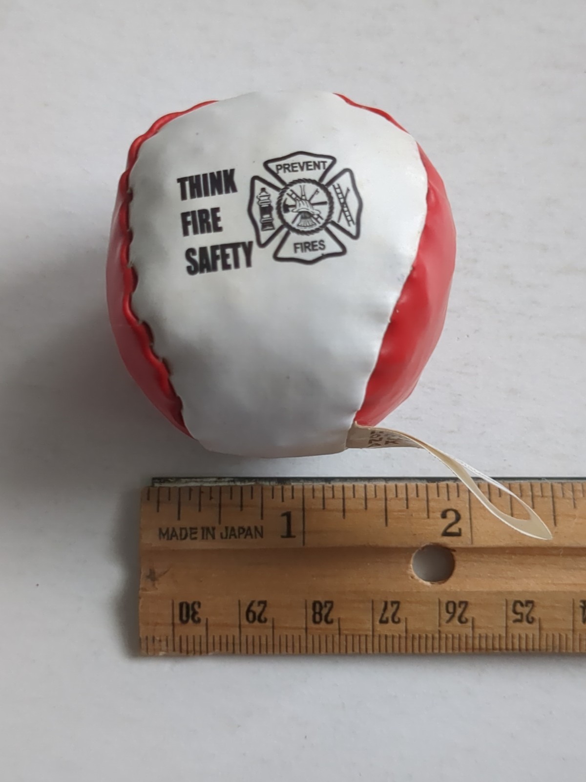 Advertising Hacky Sack Think Fire Safety Foot Bag Red White