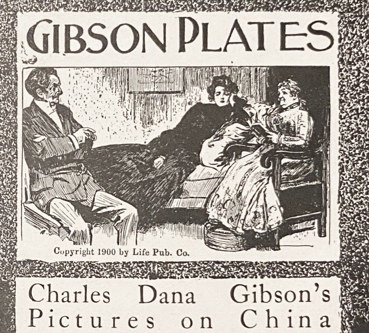 CHARLES DANA GIBSON’s Pictures on China Plates 1903 Print Ad George F.Bassett&Co