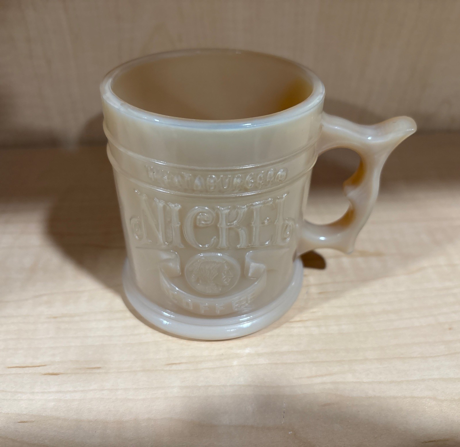 Vintage Whataburger Nickel Coffee Mug Caramel Glass Indian Chief & Buffalo USA