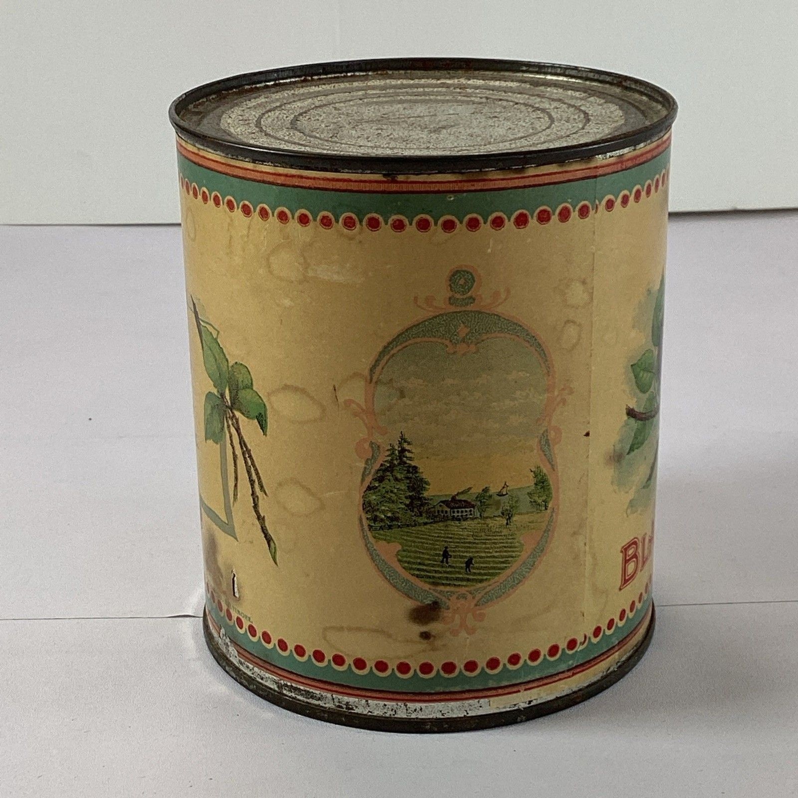 Vtg HC Stout Blackberry Tin Metal Can Burlington NC EMPTY Advertising
