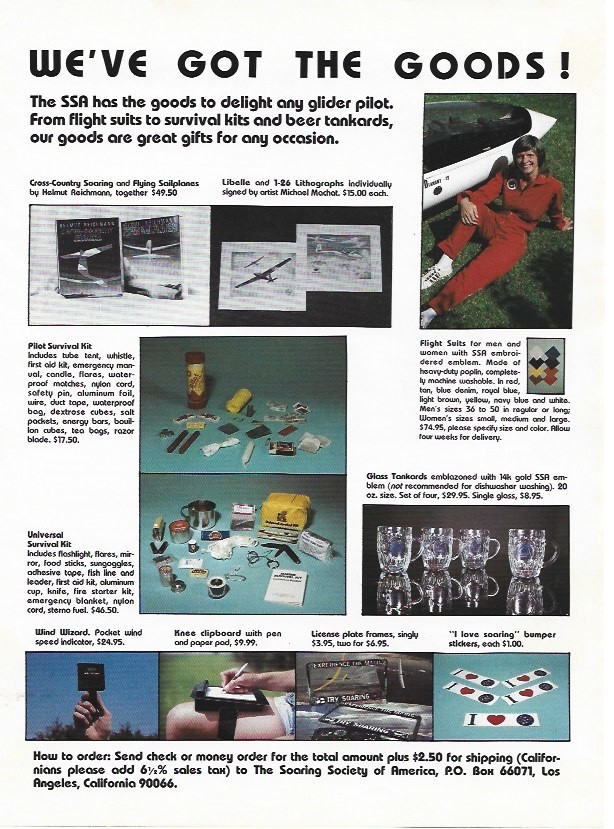 SSA We’ve Got The Goods to Delight Any Glider Pilot 1983 Vtg Magazine Print Ad