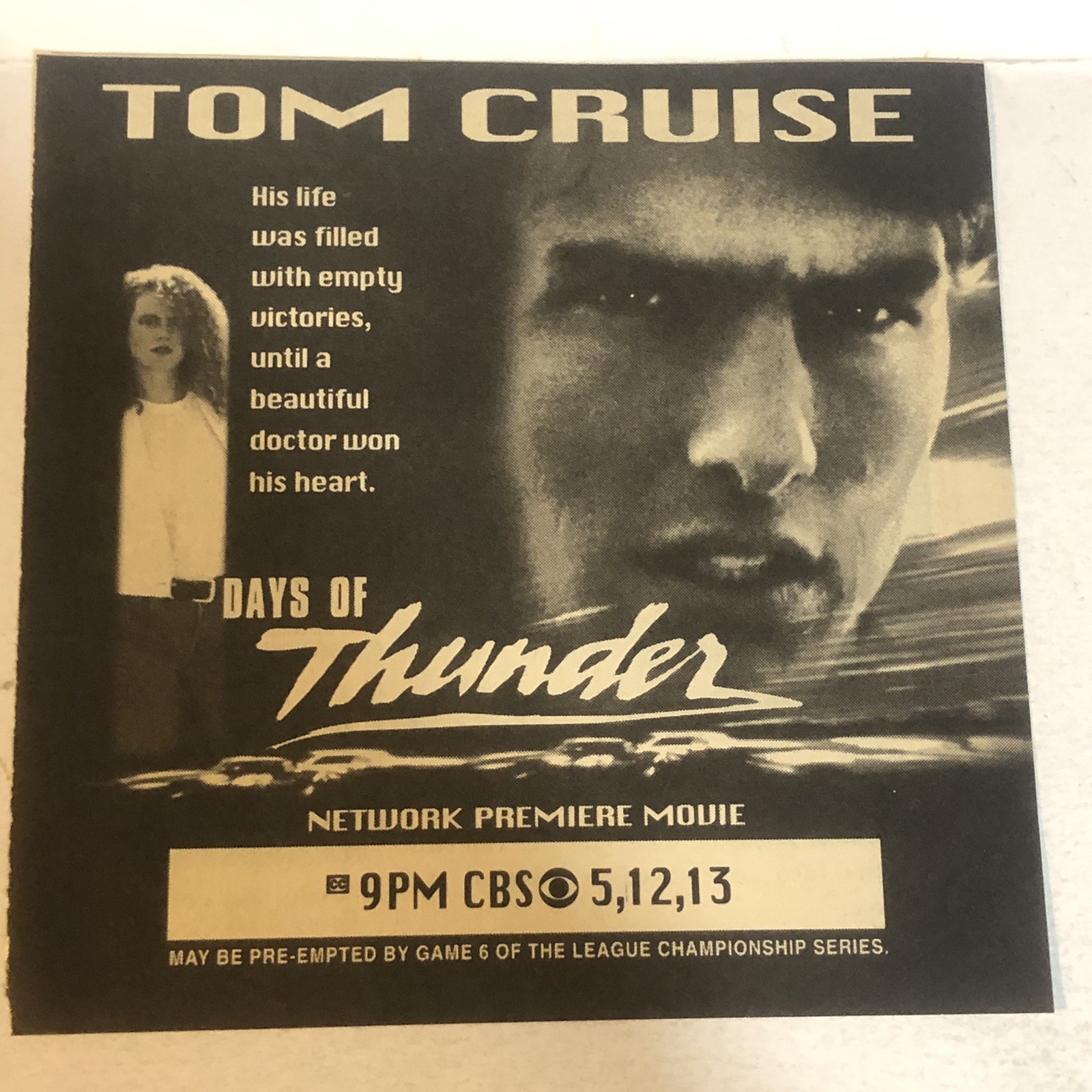 Days Of Thunder Movie Vtg Print Ad Tom Cruise Nicole Kidman Robert Duvall TPA18