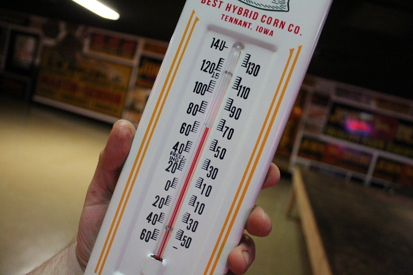 RARE 1950s BEST’S HYBRID SEED CORN DEALER METAL THERMOMETER SIGN FARM IOWA IH