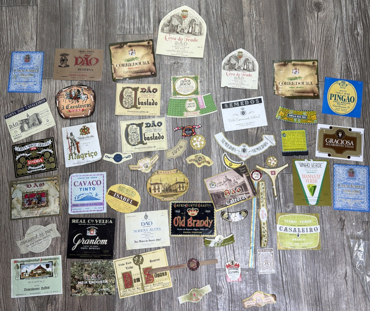 Large Lot Wine Beer Spirits Labels Vintage 100+ European 70’s