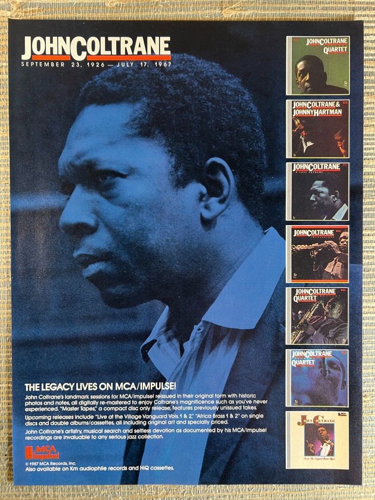 John Coltrane – A Love Supreme MCA Impulse Records Jazz 1987 Vintage Print Ad