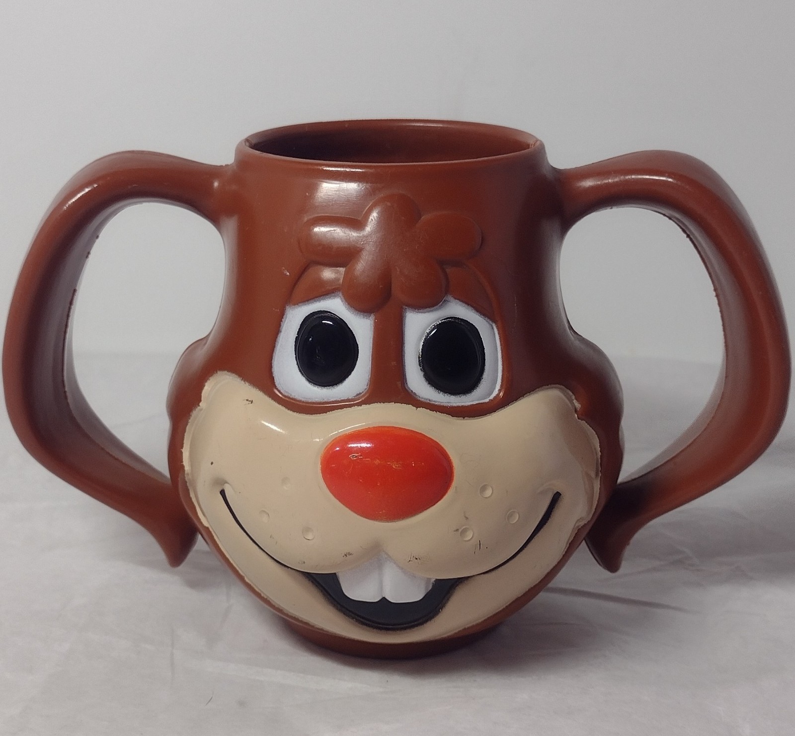 Vtg Retro Nestle Quick Brown Rabbit 2 Handle Plastic Mug Cup Collectible